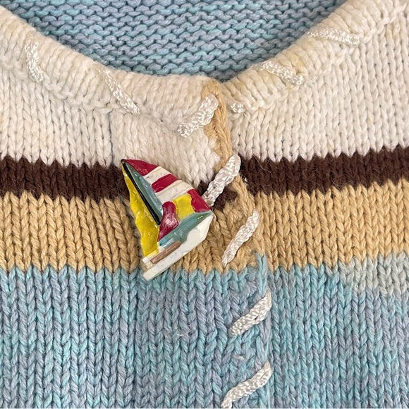 NEW Vtg Storybook Knits Carolina Coast Cardigan Sweater Large Embroidered - Picture 7 of 16